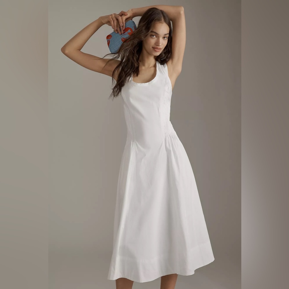 By Anthropologie Sleeveless Scoop-Neck Midi Dress